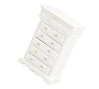 Toyvian Scale Miniature Drawer Cabinet for Dollhouse American Style Mini Furniture Decor with Smooth Finish Multi Drawer Storage for Tiny Doll Playhouse and Fairy Garden Accessories