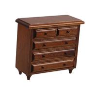 Toyvian Scale Miniature Nightstand with Functional Drawers Birch Wood Dollhouse Cabinet for Living Bedroom Kitchen Scenes Sturdy Handcrafted End Table for Miniature Furniture Decor