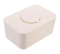 Toyvian Sealed Silicone Wet Wipes Box with Lid Large Capacity Tissue Holder for Car Home Office Stylish Beige Towel Dispenser Multipurpose Organizer for Wet Tissues and Items