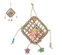 Toyvian Seaweed Sling Toy Woven Foraging Mat for Birds Hanging Parakeet Toy Decorative Bird Cage Accessories