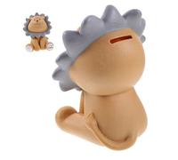 Toyvian Shatterproof Lion Money Bank for Vinyl Coin Box for Teaching Financial Skills Easy Deposit and Withdrawal Brown Cartoon Savings Jar for Birthday