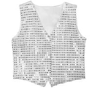 Toyvian Shiny Dance Vest Sparkly Sequin Jacket: Kids Sequin Vest Jacket Top Sparklyvest for Boys And Girls, Party, Stage Performance Disco, Sleeveless, 140cm Tall Kids, 19. 06 X 15. 33 in