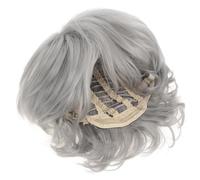Toyvian Short Fiber Heat and Resistant, Elegant High Temperature Cut Old Lady Wig with Realistic Appearance Silver Grey for Women Daily Wear and Special Events, for Older White