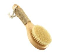 Toyvian Shower Brush Wooden Handle Polyester Cotton Bristle 20cm Body Scrubber for Gentle Exfoliation and Daily Bathing Bathroom Essentials Random Color