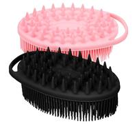 Toyvian Silicone Body Scrubber Gentle and Comfortable Exfoliating Bath Brush with Double-Sided Design and Hook 2 Pcs for Shower, Suitable for Sensitive Skin and Daily Body Washing