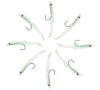 Toyvian Silicone Glow Fishing Lures 8Cm Mini Eel Shape 8Pcs Luminous Sinking Artificial Baits for Outdoor Salt and Freshwater Use