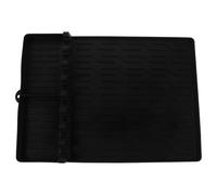 Toyvian Silicone Griddle Tools Mat Heat Resistant BBQ Grill Utensils Rest Large Spatula Holder with Drip Pad Protective Side Shelf Mat for Cooking Grilling (Black)