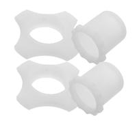 Toyvian Silicone Microphone Rings Anti-Slip and Easy Installation 2 Sets with Glow Effect Stylish White Mic Ring Set Sturdy Microphone End Rod Sleeves Protection for Bars and Ktv Use