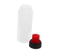 Toyvian Silicone Oil Brush Bottle with Measurement Marks for Cooking and Baking Precision Dispensing Basting Brush for Grilling and BBQ Kitchen Condiment Squeeze Bottle in Red