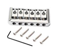 Toyvian Silver Electric Guitar Fixed Bridge Tailpiece Saddles Easy Installation for Style Guitars Standard String Spacing Design
