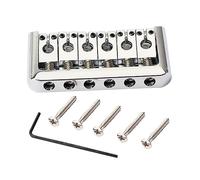 Toyvian Silver Fixed Bridge Tailpiece Saddles for Tl Style Electric Guitar Replacement Easy Install Standard String Spacing Compatible Electric Guitar Models