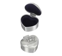 Toyvian Silver Zinc Alloy Keepsake Holder with Built-in High Permeability Flannelette Tooth Storage Box, 2pcs Round Tooth Collection for Birthday Or New Year