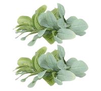 Toyvian Simulation Leaf Wreath Candle Holders 2pcs with Realistic Green Leaves and Not Easy to Break for Wedding and Festival Tabletop Decorations