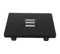 Toyvian Sl lack Leather Foot Stool Living Room Style with Rocking Motion and Non-Slip Bottom, an Office Footstool and Foot Resting Stool Under Desk Leg Support