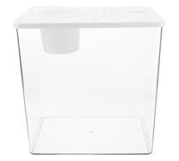 Toyvian Small Aquatic Turtle Tank with Lid and Soil Basket, Medium Rectangular Desktop Fish Aquarium for Shrimp and Ornamental Fish Habitat, Office Tabletop Micro Landscape Bowl