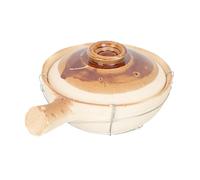 Toyvian Small Household Casserole Pot with Handle White Clay Stew Pot Traditional Earth Kiln Fired Slow Heat Dissipation for Kitchen Cooking and Family Gatherings