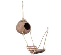 Toyvian Small Pets Hideout Natural Coconut Shell Lizard Shelter Reptiles Hiding Cave Terrarium Ornament with Realistic Texture for Leopard Gecko Crested Gecko Tank Accessories