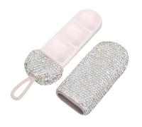 Toyvian Small Pill Organizer with Compartments Portable Daily Medicine Container for Travel Stylish Bling Rhinestone Mini Plastic Case Efficient Storage for Vitamins and Pills