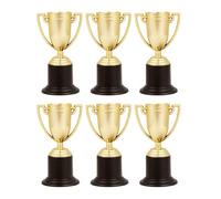 Toyvian Small Plastic Trophy 4 Inch Award Cup for Kids Sports Competitions Student Rewards Tournament Prizes Set of 6