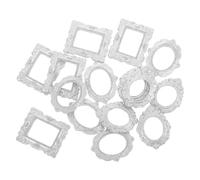 Toyvian Small Resin Picture Frame, 30pcs Vintage Mini Photo Frame Oval Rectangle Wall Hanging for Dollhouse Diy Crafts Antique Jewelry Display Photography Home Decor