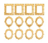 Toyvian Small Resin Picture Frame, 30pcs Vintage Mini Photo Frame Oval Rectangle Wall Hanging for Dollhouse Diy Crafts Antique Jewelry Display Photography Home Decor