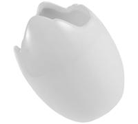 Toyvian Small White Ceramic Planter Pot with Drainage Hole, Indoor Eggshell-shaped Flower Pot for Succulents and Houseplants, 4.7x3.7x3.7in Decorative Pottery for Living Room Shelf