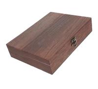 Toyvian Small Wooden Box with Lid, Lockable and Practical Storage Case Made of Brown Wood, Decorative Hinged Box for Home or Office to Store Small Items and Jewellery