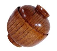 Toyvian Small Wooden Soup Bowl with Lid Asian Food Serving Bowl for Steamed Eggs Snacks and Traditional Japanese Dishes for Home and Restaurant Use