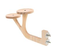 Toyvian Smooth Natural Wood Parrot Perch Stand for Bird Cage Safe Claw Protection Stable Climbing Platform Lifelike Branch Design for Budgies Cockatiels Conures Fits Any Cage