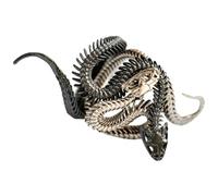 Toyvian Snake Design Open Finger Ring Pair Unisex Punk Chic Jewelry Accessory Adjustable Snake Bone Rings for Couples for Women and Men