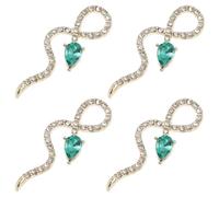 Toyvian Snake Manicure Decorations Alloy 4pcs Green with Shiny Effect Charm Nail Art Stylish and Unique for DIY Nail Art at Home