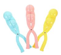 Toyvian Snow Ball Maker Tool, 3-pack Snow Ball Maker Clip with Handle for Kids Adults Round Shape Sand Mold Toys for Winter Outdoor Fun Summer Beach Play Fight Accessories Set