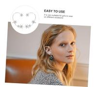 Toyvian Snowflake Ear Cuff Non Pierced Ear Hook Earrings for Women Rhinestone Fashion Accessory Unique Curvy Design for Party Wedding Daily Wear Silver Tone