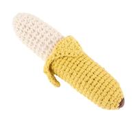 Toyvian Soft Crochet Banana Rattle for Newborns Lightweight Teether for Hand Coordination and Motor Skill Development Safe Hand Bell for Sensory Play and Comfort