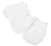 Toyvian Soft Facial Cleansing Gloves and Effective Makeup Removal 3pcs Made of Polyester Cotton, Reusable Makeup Removal Mitts with Simple Design for Gentle Skin Care