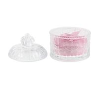 Toyvian Soft Powder Puff and Glass Container for Face Makeup, 3.34" High Density Fiber, Washable and Reusable, Multiple Uses, Reduces Waste, Replacement for Loose Powder Application