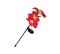 Toyvian Solar Christmas Flower LED Stake Light Outdoor Garden Pathway Decorative Warm Lawn Lighting for Courtyard Patio