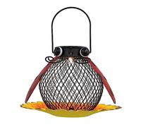 Toyvian Solar Powered Hanging Bird Feeder Led Garden Light Iron Material for Outdoors Attract Birds to Your
