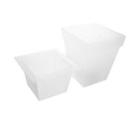 Toyvian Solar Powered Luminous Square Flowerpot Lamp Outdoor Planter Light Plastic Garden Decoration with Glow