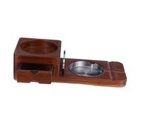 Toyvian Solid Wood Cigar Holder Box Wooden Cigar Ashtray for Men Drawer for Whiskey Decor and Parties