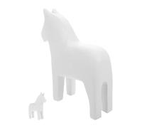 Toyvian Solid Wood Horse Figurine Nordic Style Creative DIY Painting Animal Ornament for Living Home Decor Decorative Wooden Sculpture