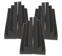 Toyvian Soundproof Blocks Sponge Panels High-end Style Simple Design Black 6pcs Trapezoidal Acoustic Control Noise Cancellation for Rehearsal Rooms
