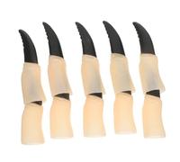 Toyvian Spooky Halloween Witch Fingernail Claws with Long Tips Flesh Colored Fake Nails for Cosplay Costume Scary Party Props for Masquerade and Haunted House Decorations