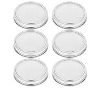Toyvian Sprouting Lids with Easy Draining and Sifting Features Stainless Steel 6pcs 86mm for Seeds Sprouting for Wide Mouth Jars in Kitchen and House