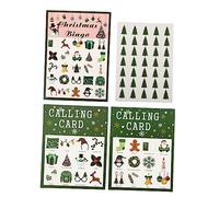 Toyvian Square Christmas Bingo Cards for Players Portable Paper Party Game for Holiday Entertainment for Teens and Adults Styles Random Color