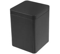 Toyvian Square Tea Container Packaging Box Iron Material with Sealed Lid for Protecting from Debris and Preserving Tea Leaves, Black Color Suitable for Storage Purposes