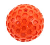 Toyvian Squeaky Dog Ball Small Orange Honeycomb Design Durable Rubber Chew for Small and Medium Dogs Interactive Pet Plaything Easy to Clean Indoor Outdoor Use