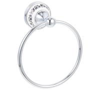 Toyvian Stainless Steel Bathroom Towel Ring Wall-Mounted Towel Holder with Chrome Finish Ceramic Accent and Kitchen Accessories