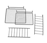 Toyvian Stainless Steel Bird Cage Ladder with Grid Mesh Platform and Climbing Ladder for Small Animals and Birds, Space-saving Perch Stand Suitable for Cage and Pet Shop Use