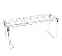 Toyvian Stainless Steel Chicken Leg Roasting Rack for Grill with Foldable Design and Smooth Surface, Sturdy Outdoor Bbq Tool for Household Roast and Barbecue Cooking